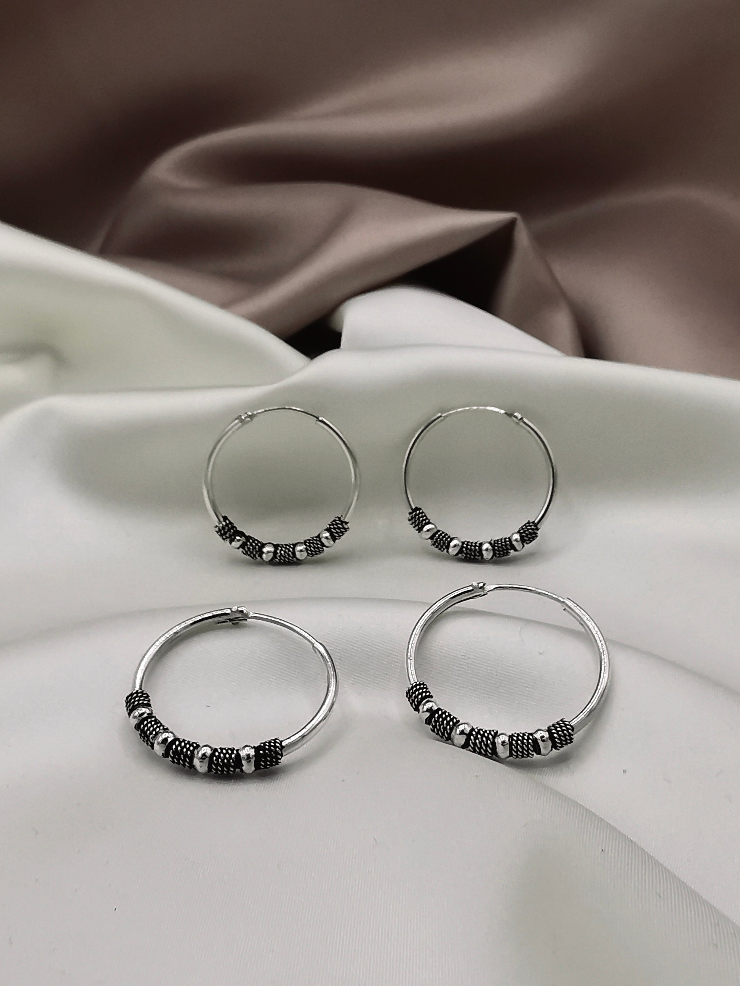Argollas de plata envejecida (10175-194)