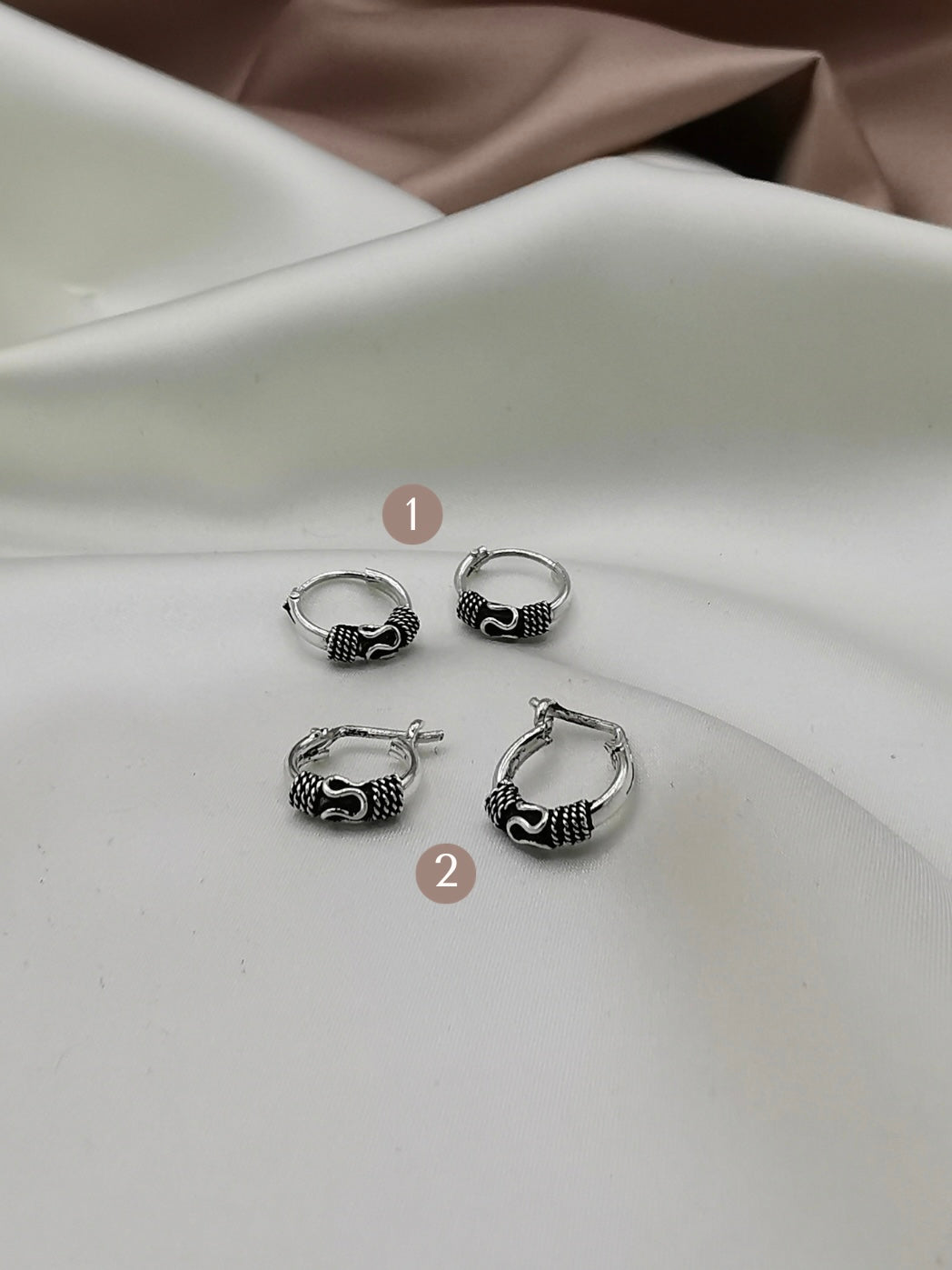 Argollas pequeñas plata envejecida