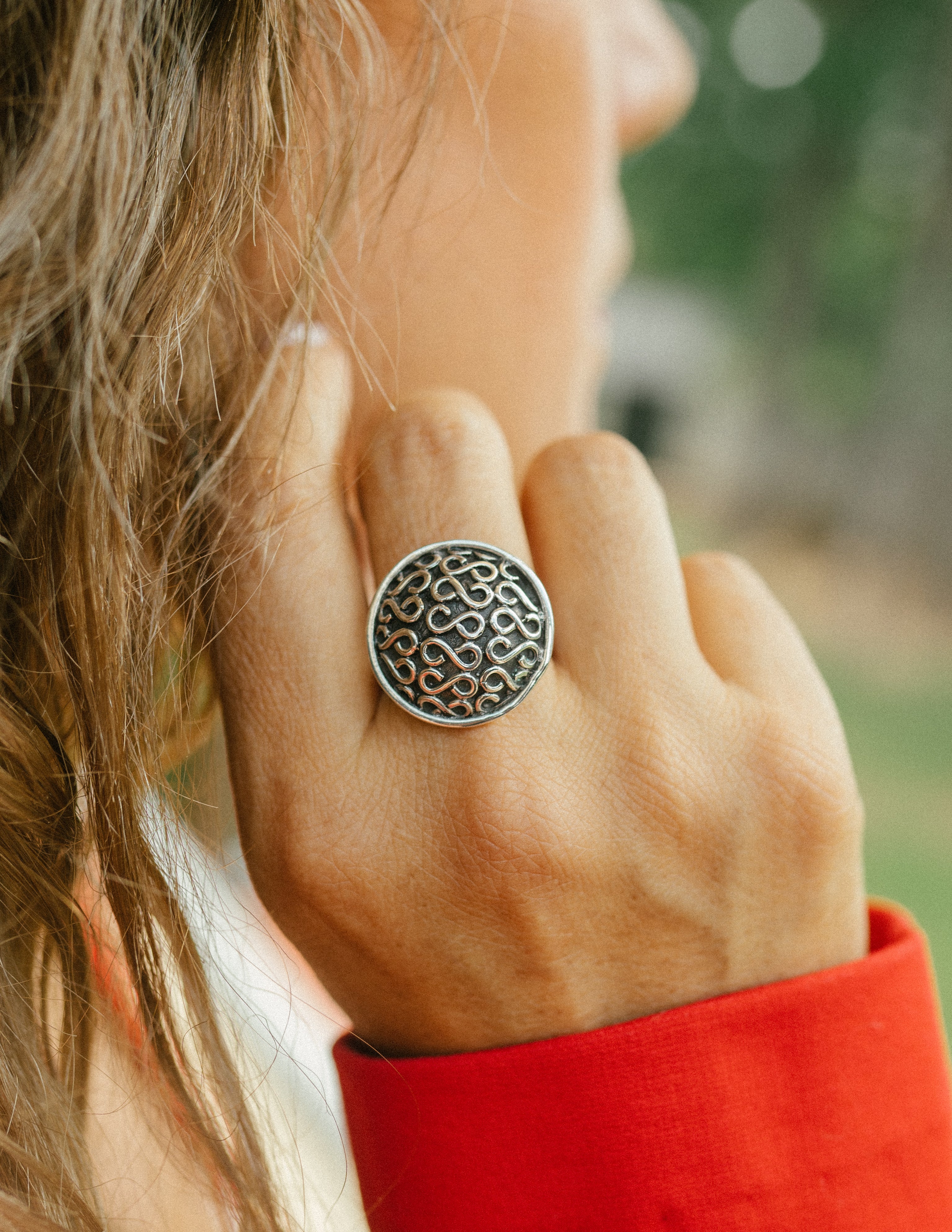 Anillo de plata envejecida (01450-301)