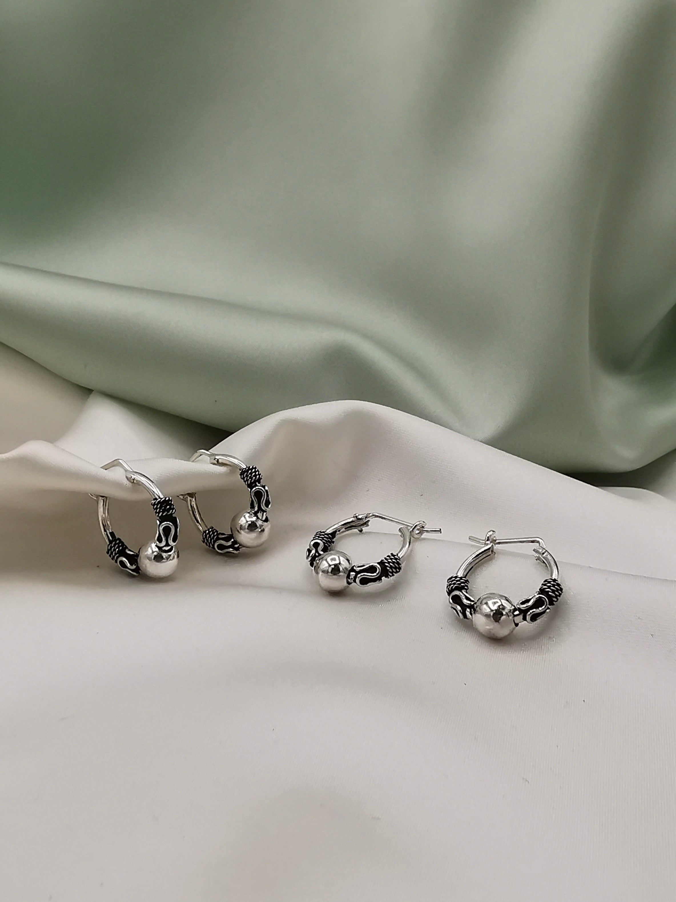 Argollas pequeñas plata envejecida (10175-109)