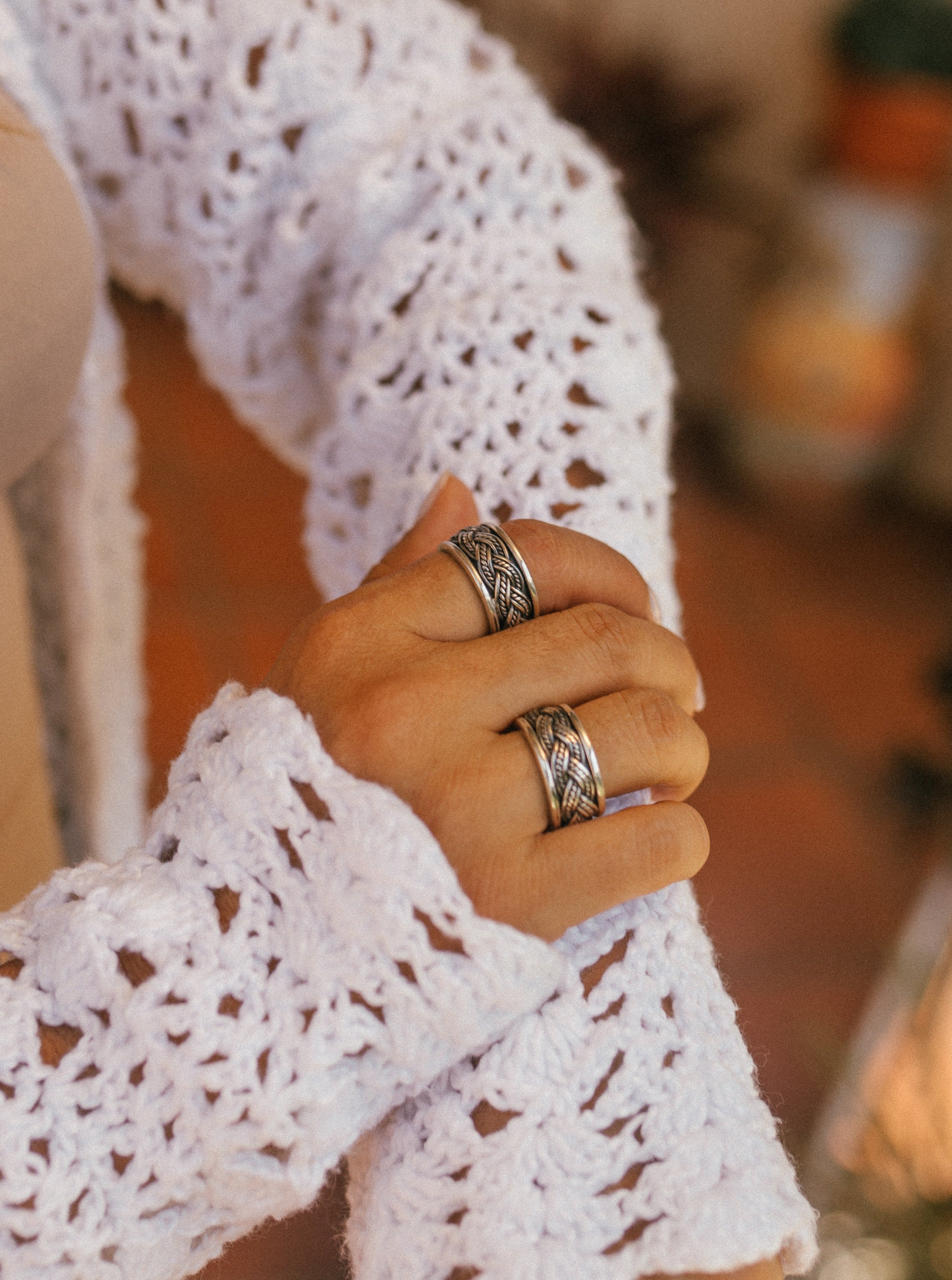 Anillo trenzado plata envejecida (01525-087)
