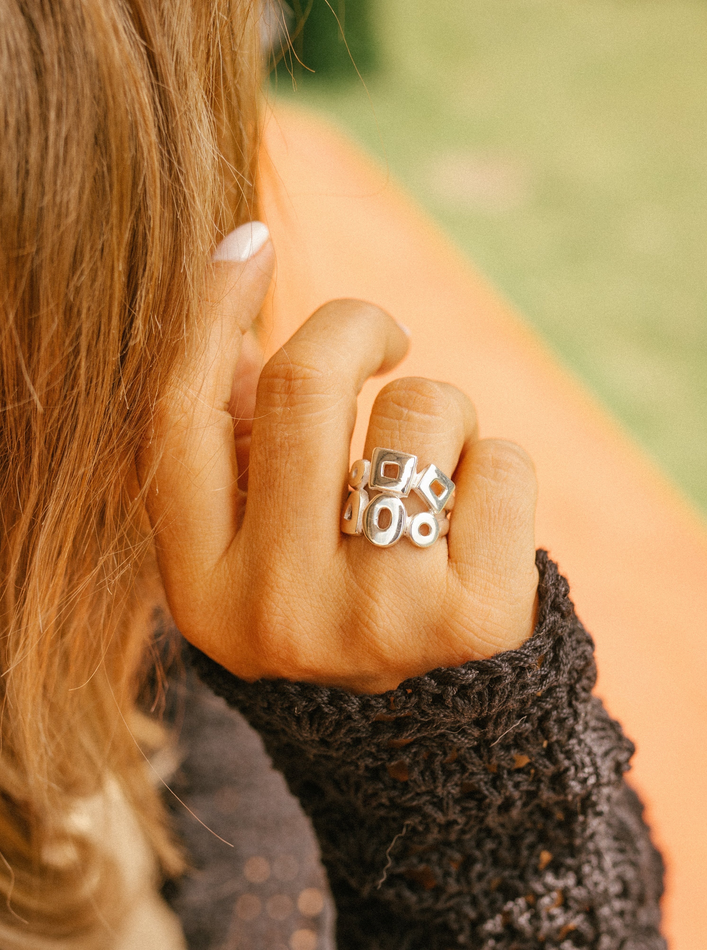 (01375-146) Anillo figuras geométricas