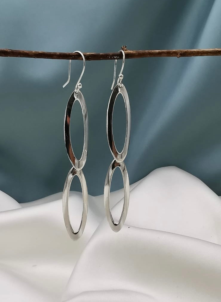 Arete de plata brillante (15250-020)