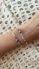 Pulsera de plata diseño con piedra murano de colores (06312-072)