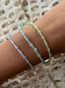 (17310-070)Pulsera de plata diseño shakira con piedra murano (Colores)