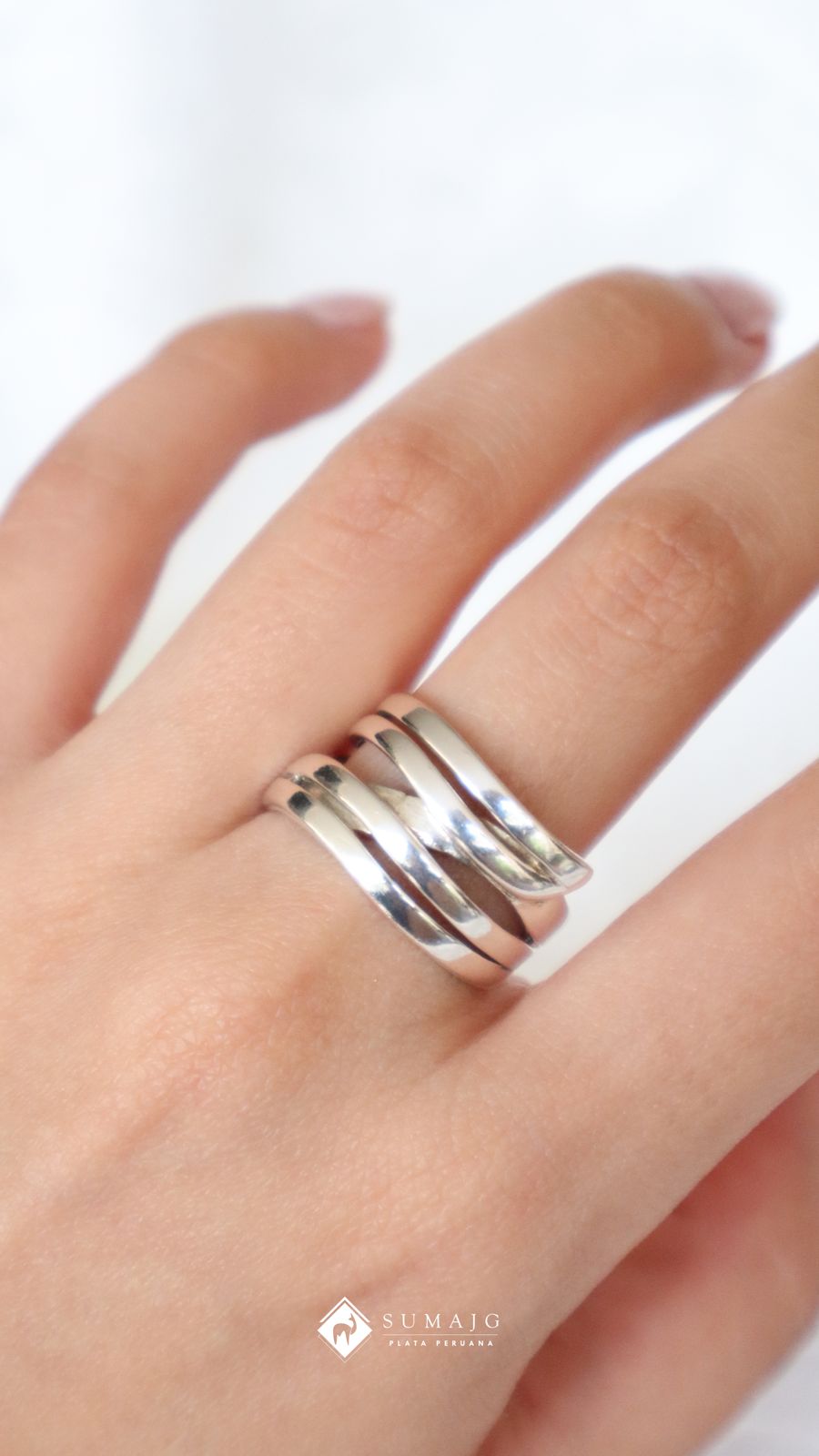 Anillo de plata Ondas (01300-281)