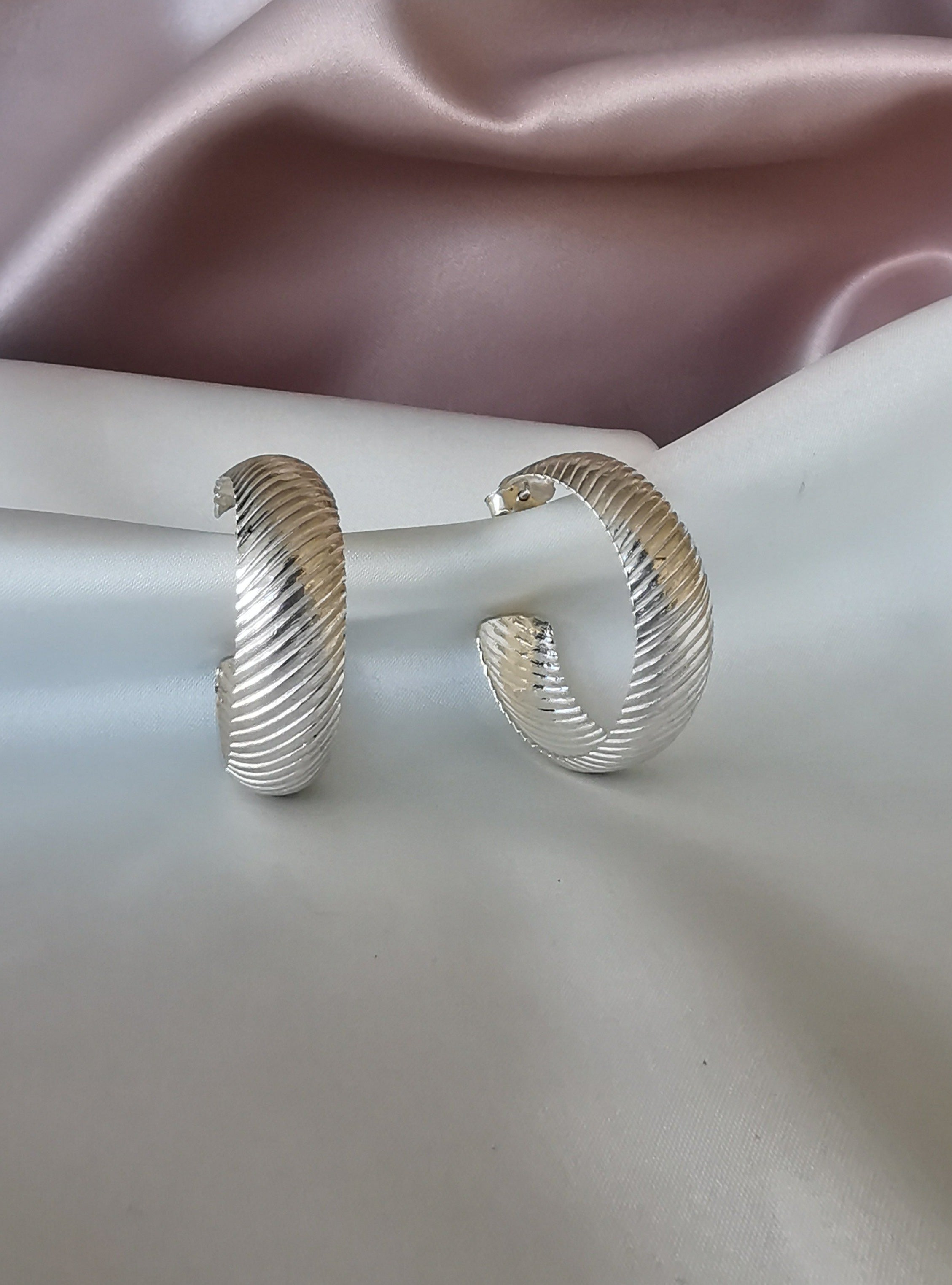 Argollas  de plata brillantes(10400-280)