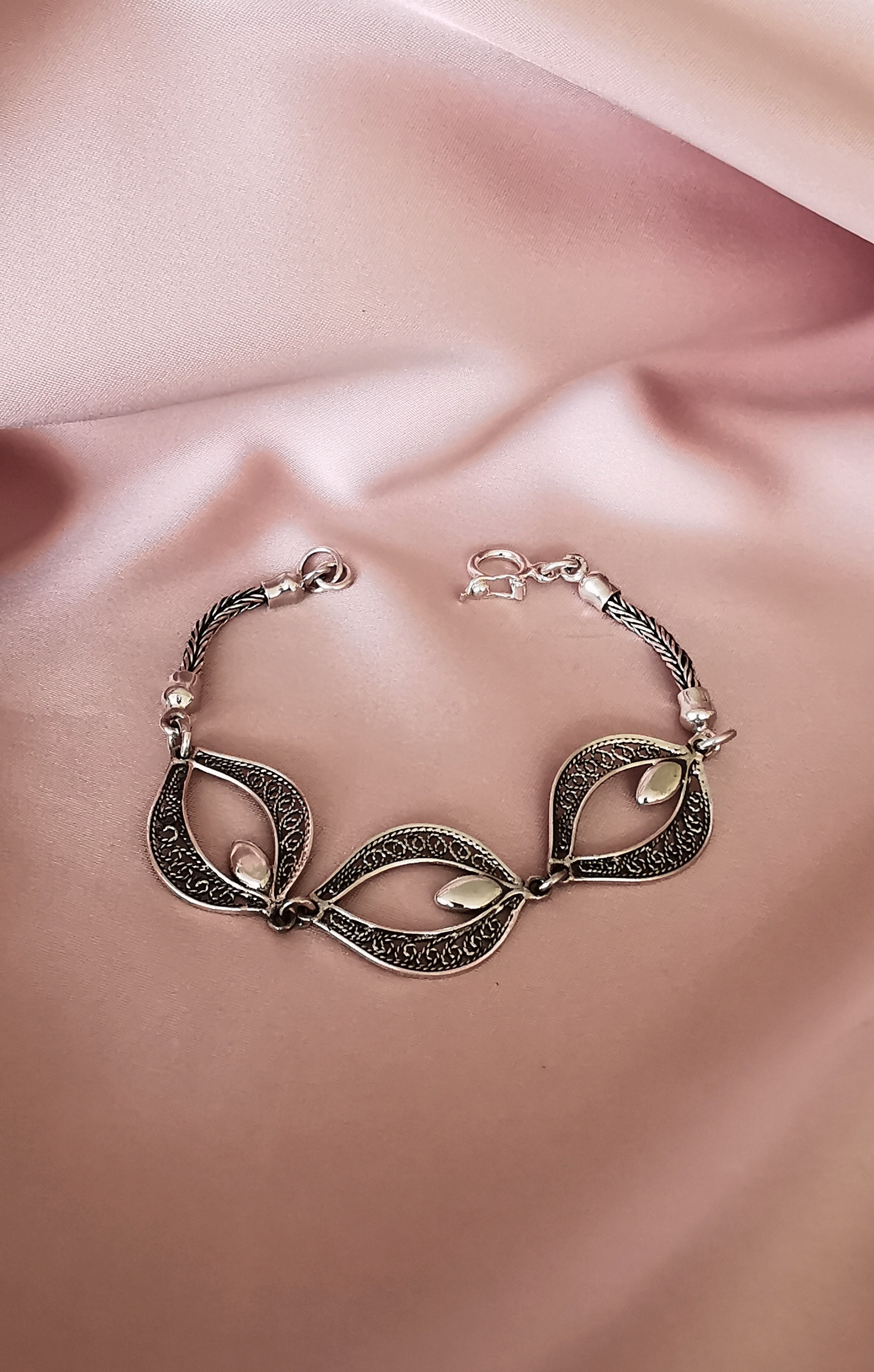 (17800-204) Pulsera de plata envejecida