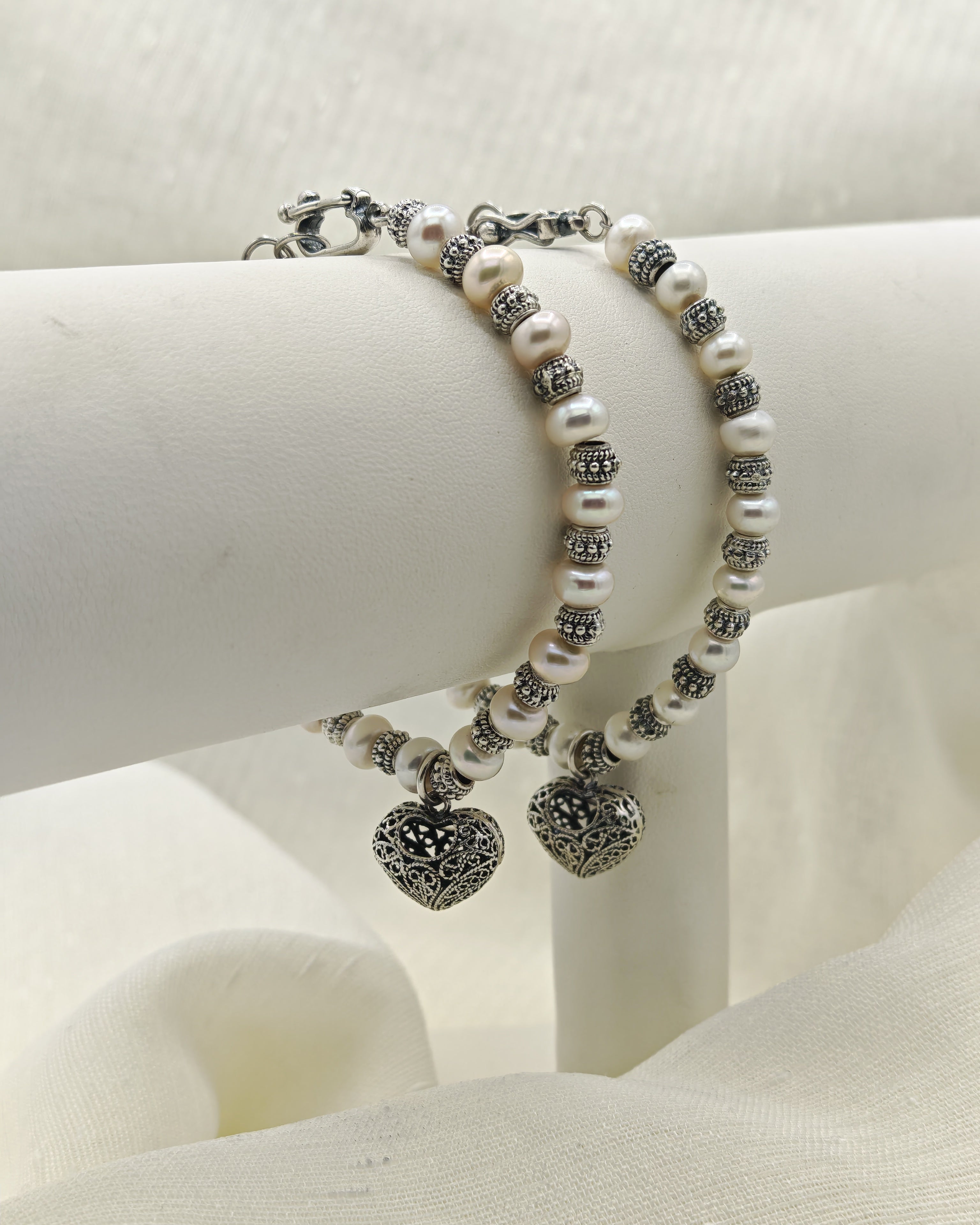 (171400) Pulsera de Corazón con Perlas