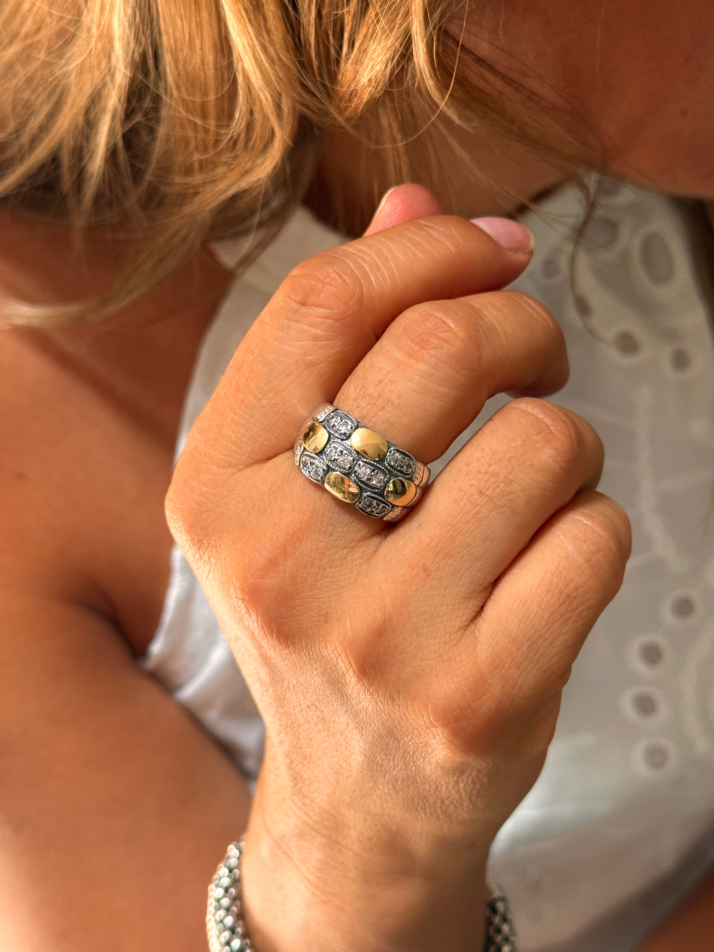 Anillo Plata con oro estilo Bulgari