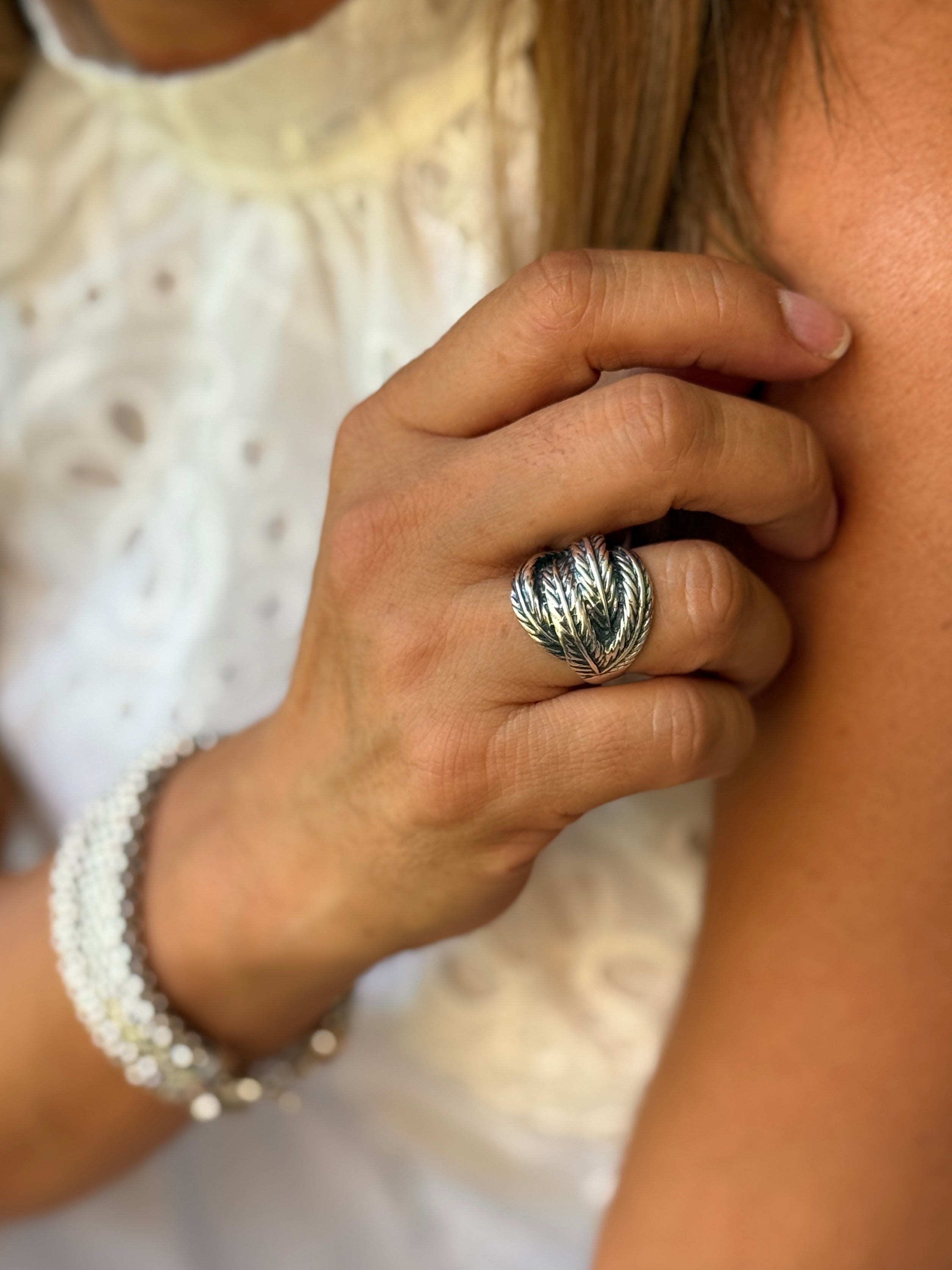 (01475-999) Anillo Plata Envejecida