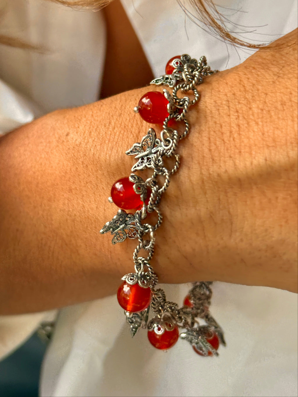 (171400-22.1)Pulsera de Ágata Roja