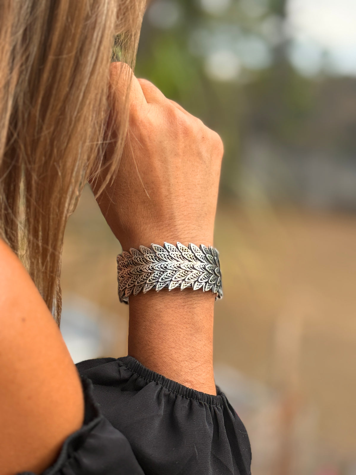 Pulsera aro de hojas