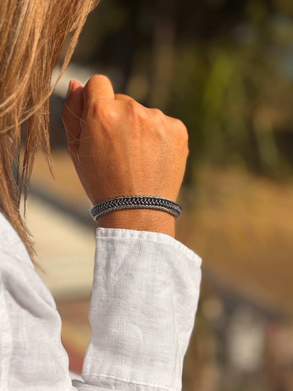 (171400-21.4) Pulsera de plata envejecida