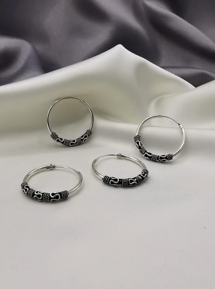 Argollas plata envejecida (10175-177)