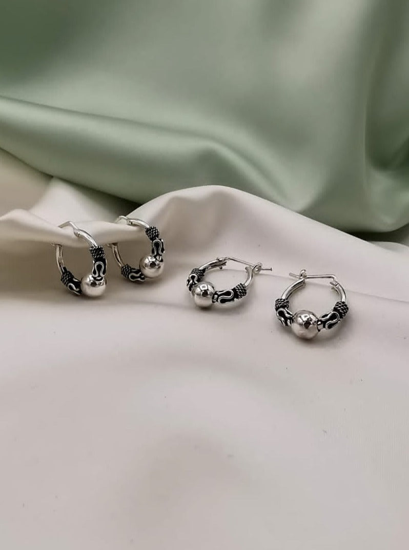 Argollas pequeñas plata quemada (10175-109)