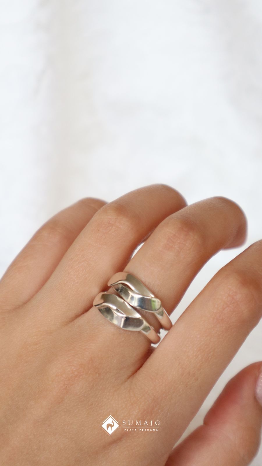 Anillo de plata Gimmel doble (01275-552)