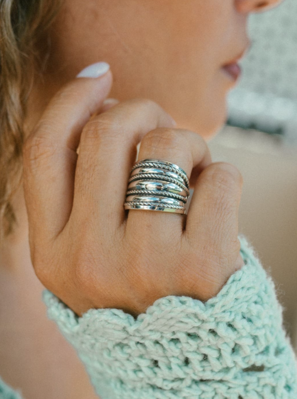 Anillo de plata envejecida (01375-105)