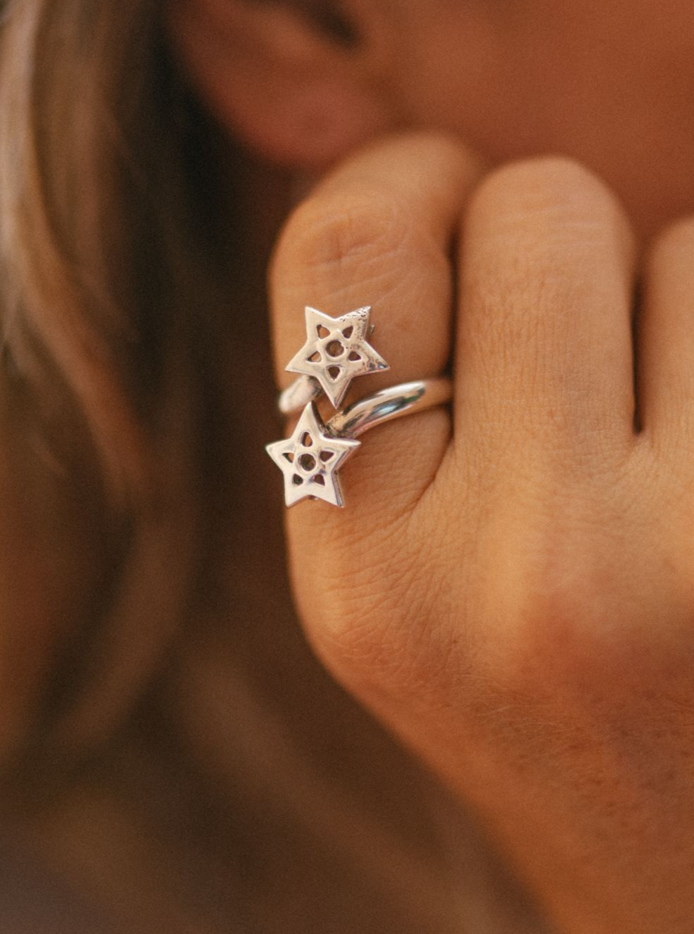 Anillo de plata estrella  (01350-521)