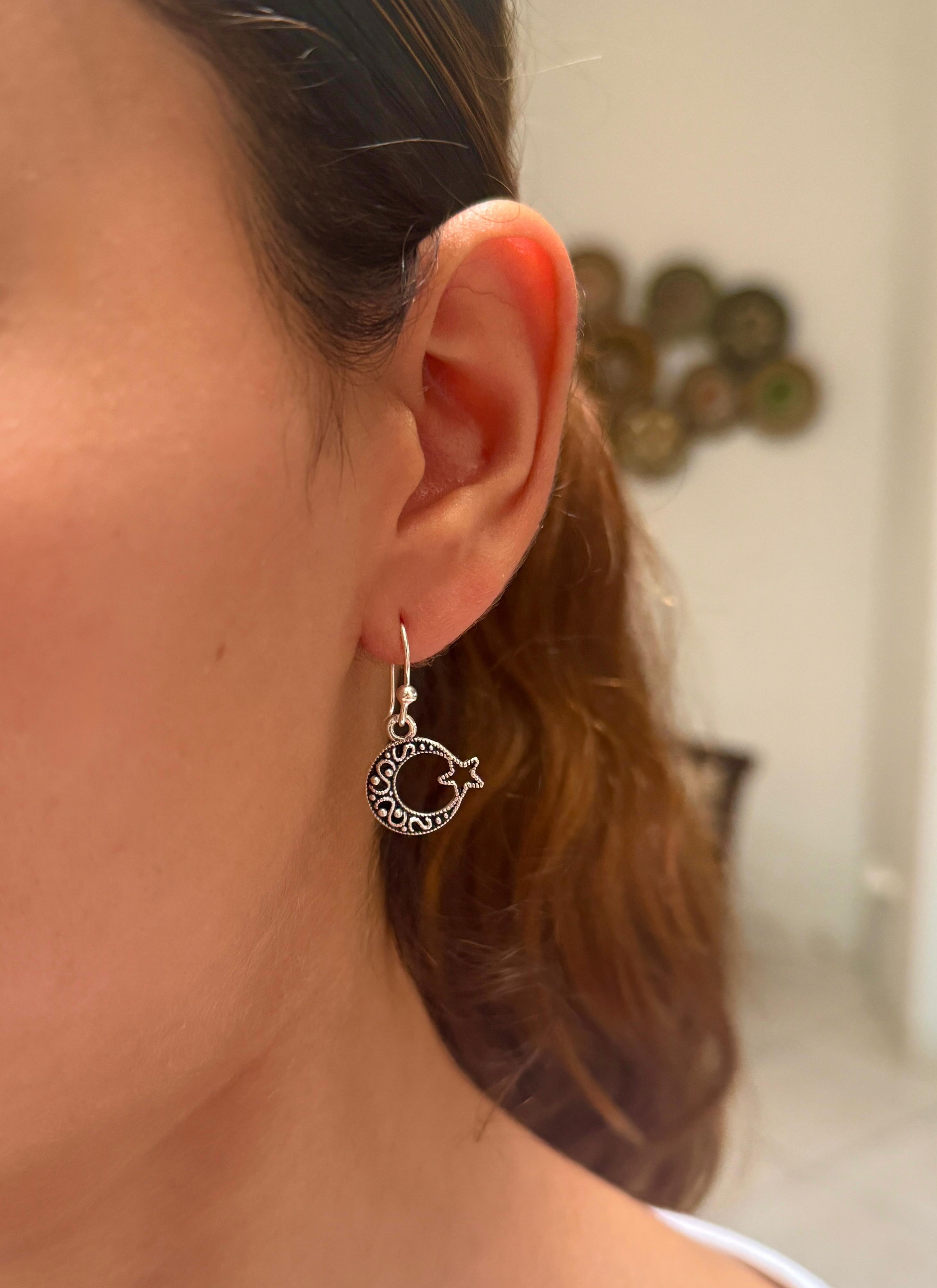 Aretes luna y estrella (02340)