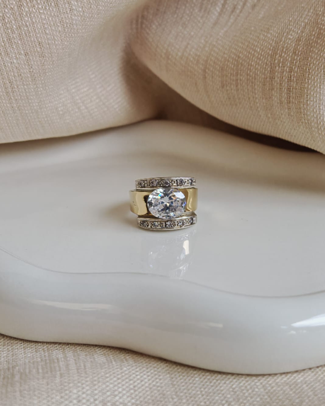 Anillo de plata y oro