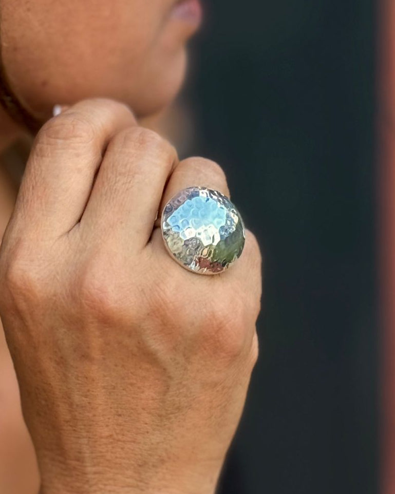 (01550-900) Anillo Plata Martillada