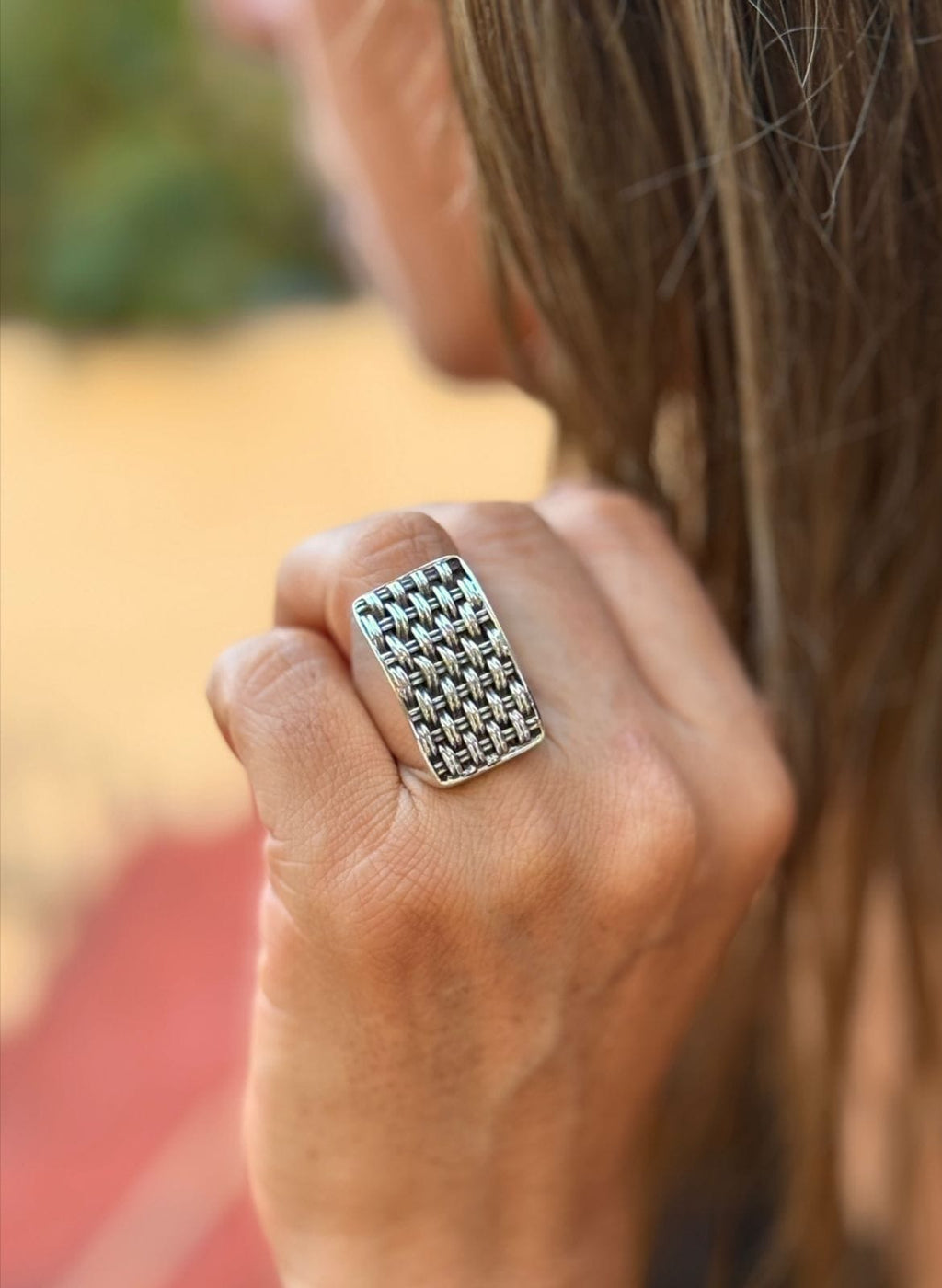 Anillo de plata envejecida (01650-392)
