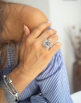 Anillo flor de filigrana (01325-496) - Sumajg Joyas