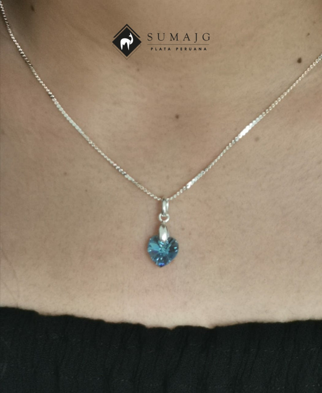 Dije de cristal Swarovski celeste (04175-010) - Sumajg Joyas