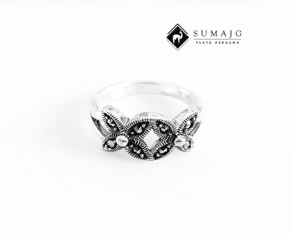 Anillo de plata y piedra zirconia (09300-009) - Sumajg Joyas