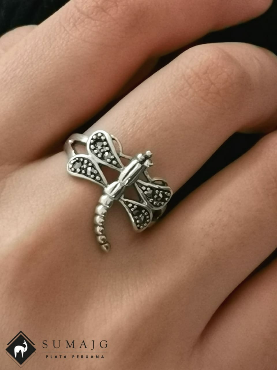 Anillo de zirconia libélula (09300-203) - Sumajg Joyas