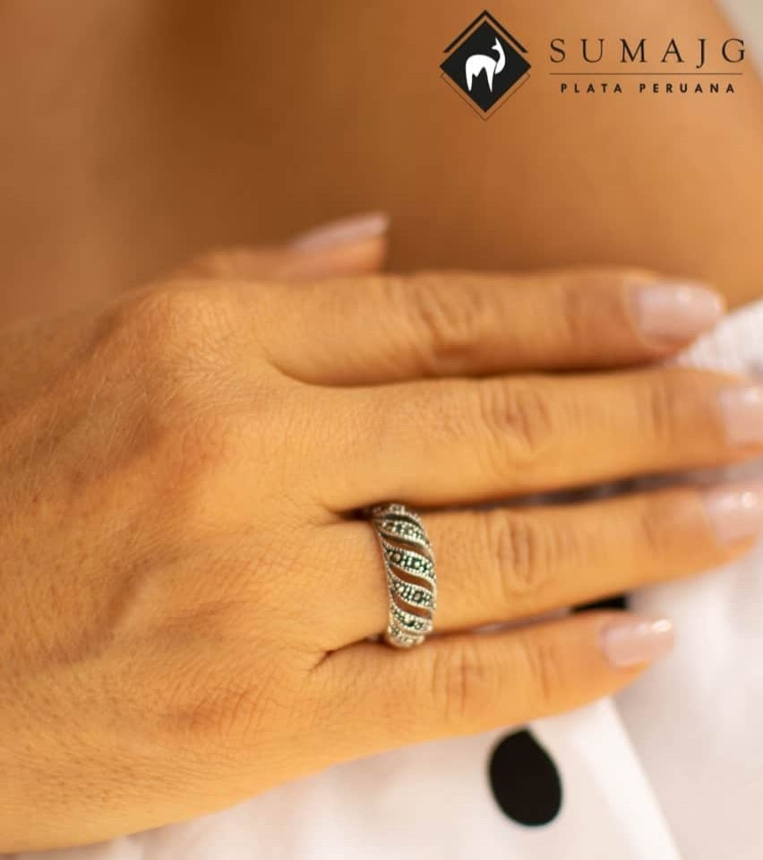 Anillo de plata zirconia (09325-171) - Sumajg Joyas