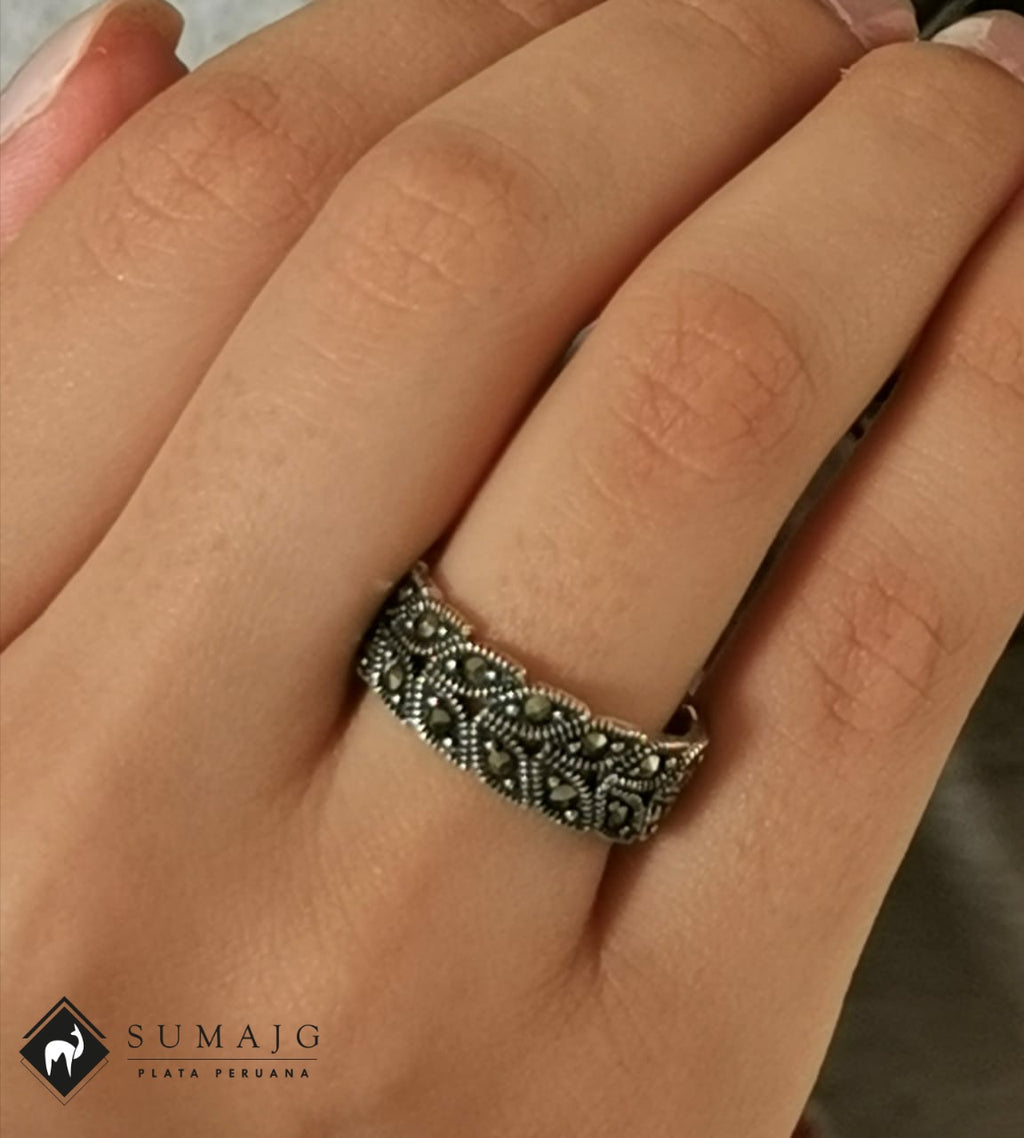 Anillo de plata y piedra zirconia (09350-035) - Sumajg Joyas