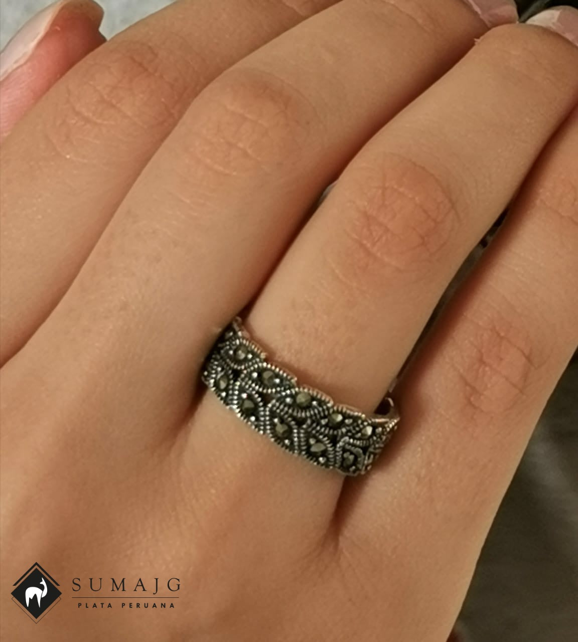 Anillo de plata y piedra zirconia (09350-035) - Sumajg Joyas