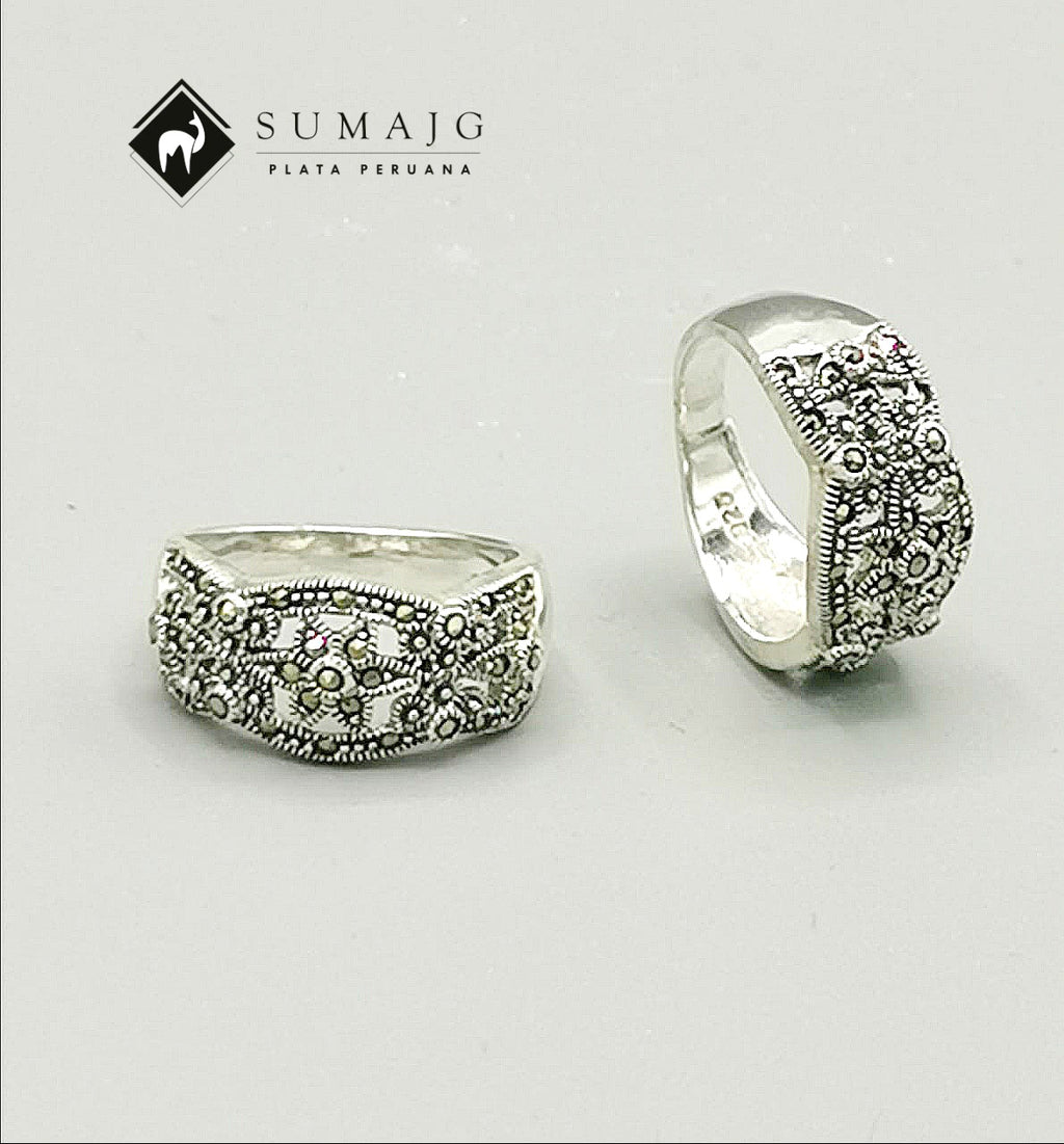 Anillo de plata y piedra zirconia (09450-019) - Sumajg Joyas
