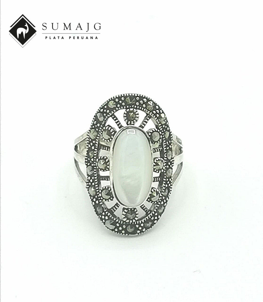 Anillo de plata y piedra zirconia (09450-251) - Sumajg Joyas
