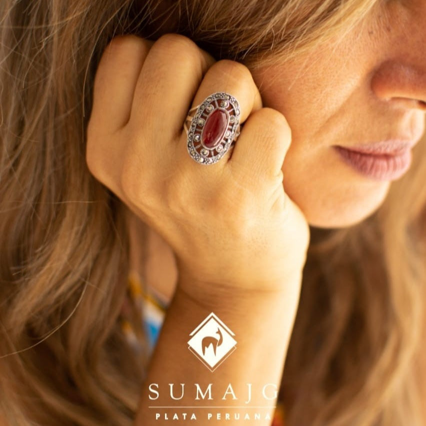 Anillo de plata y piedra zirconia (09475-005) - Sumajg Joyas