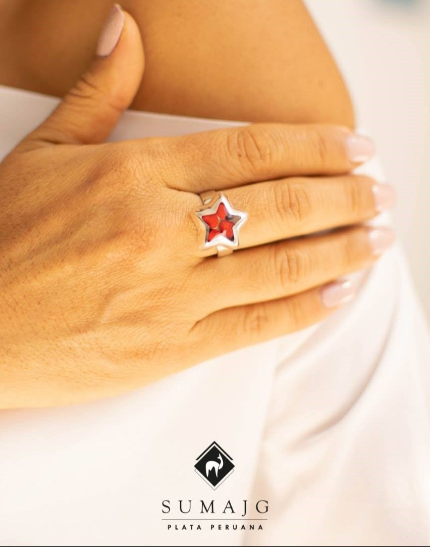 Anillo estrella huyruro (12250-055) - Sumajg Joyas