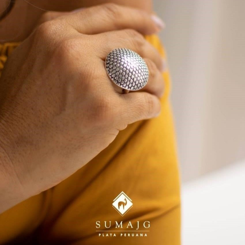 Anillo de plata envejecida (01450-522) - Sumajg Joyas